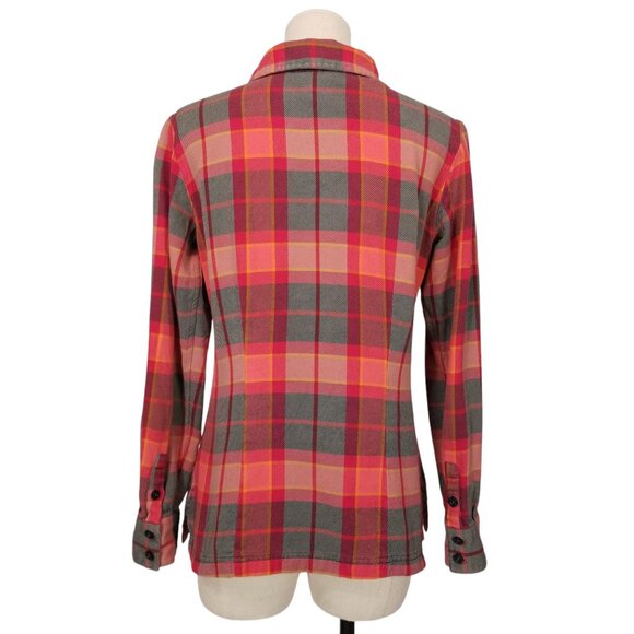 Patagonia Women's Long-Sleeved Fjord Flannel Shirt Red Gray Plaid Sz 4 - Picture 4 of 8